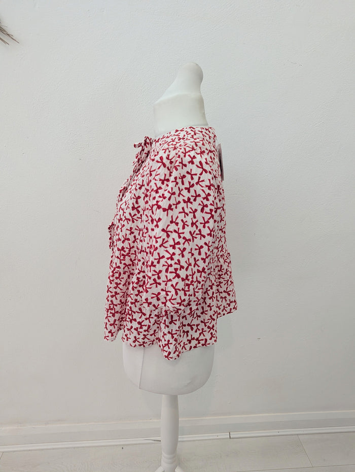 Mint Velvet Bow print blouse M