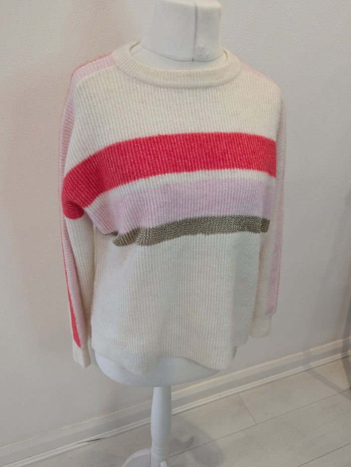 Mint Velvet Cream/Pink Knit Medium