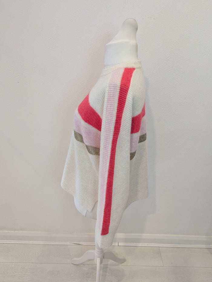 Mint Velvet Cream/Pink Knit Medium