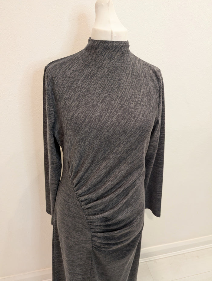 Mint Velvet Grey Ruched Dress XL NWT
