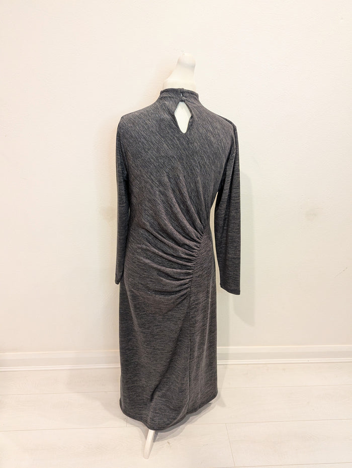Mint Velvet Grey Ruched Dress XL NWT