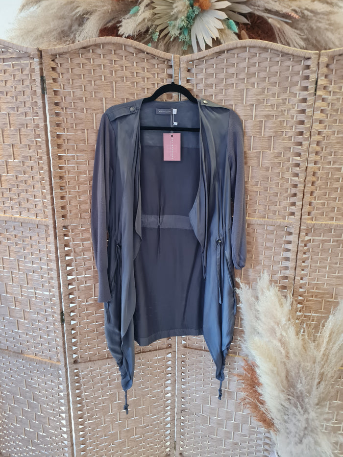 Mint Velvet Grey Waterfall jacket 10