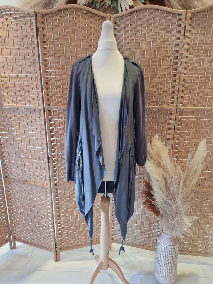 Mint Velvet Grey Waterfall jacket 10