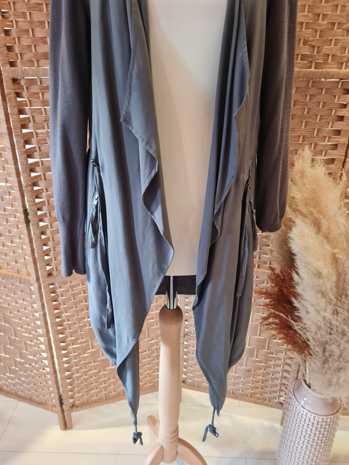 Mint Velvet Grey Waterfall jacket 10