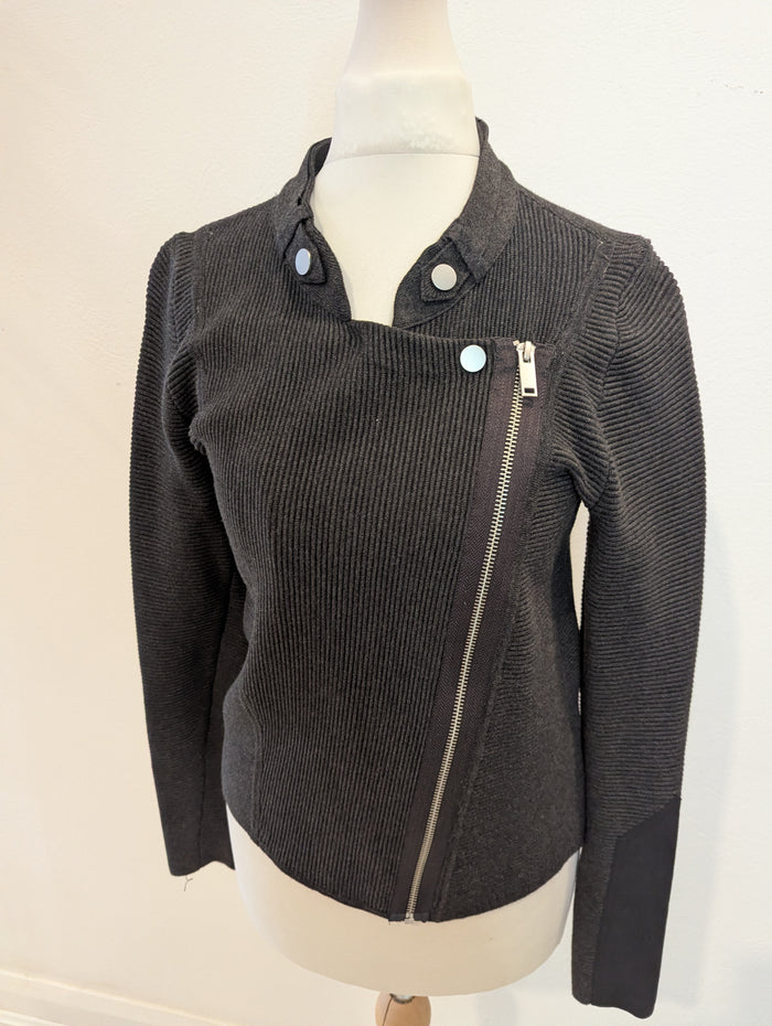 Mint Velvet Grey Zip Cardigan S
