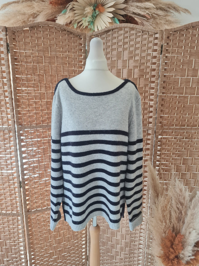 Mint Velvet Grey zip shoulder jumper 16