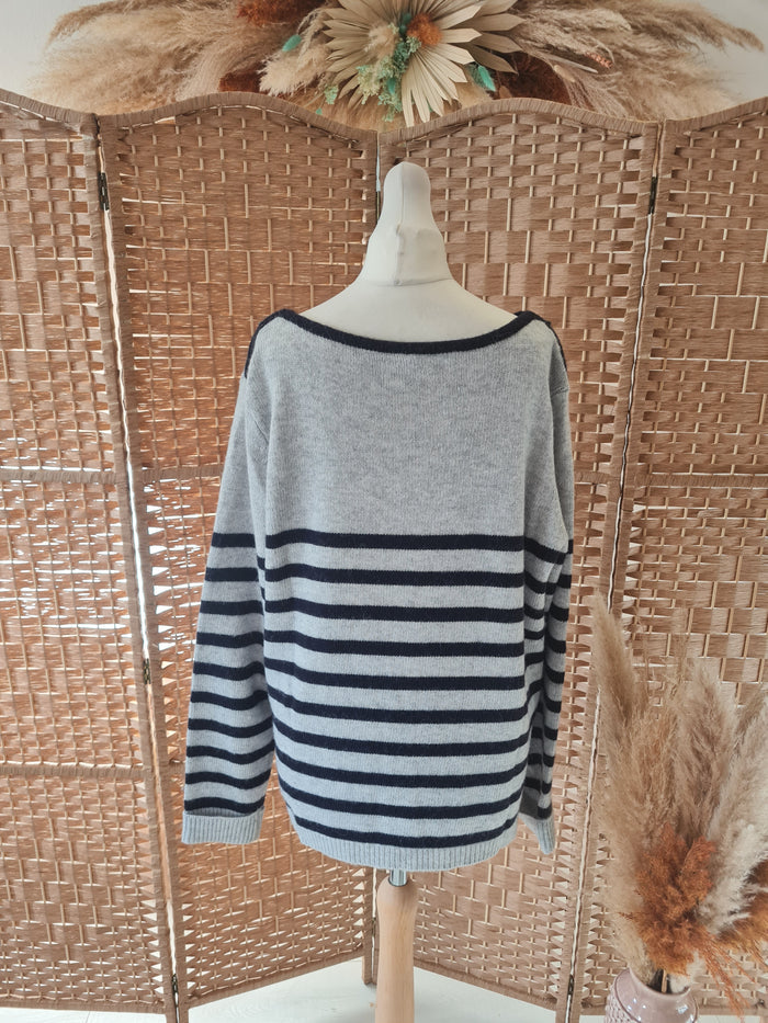 Mint Velvet Grey zip shoulder jumper 16