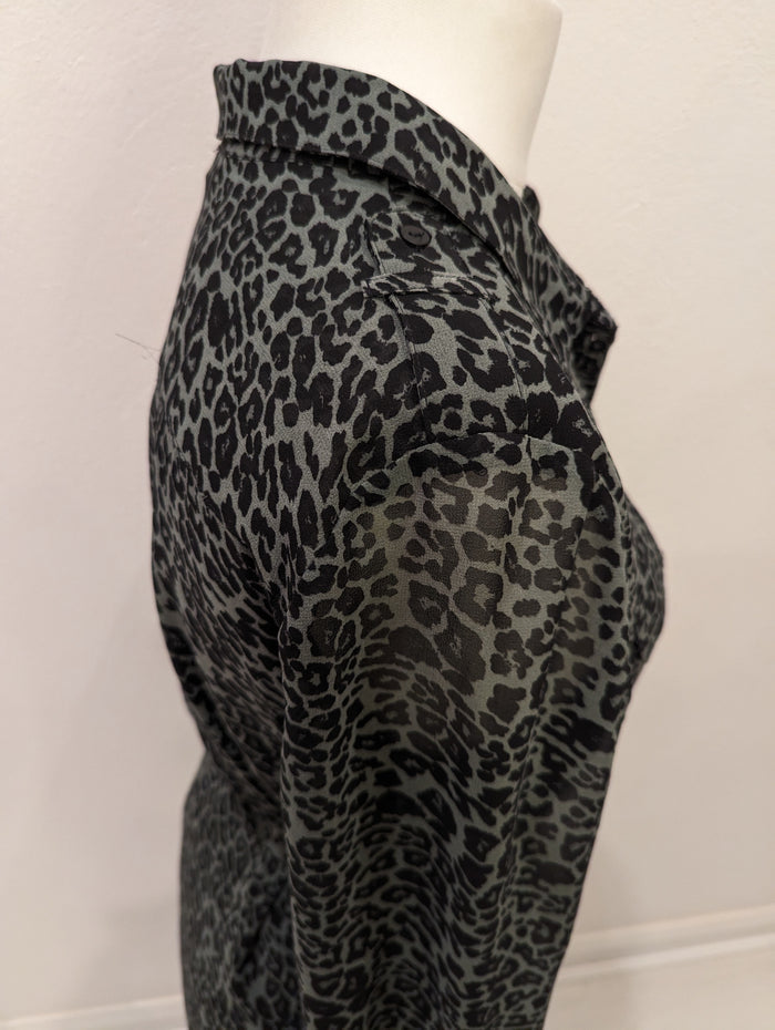 Mint Velvet khaki animal print maxi 14