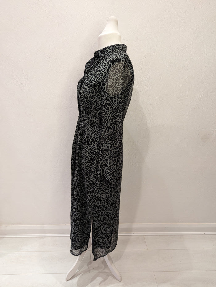 Mint Velvet khaki animal print maxi 14