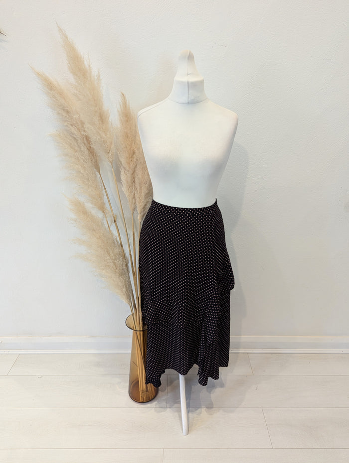 Mint Velvet Navy/Pink Spot Skirt 16