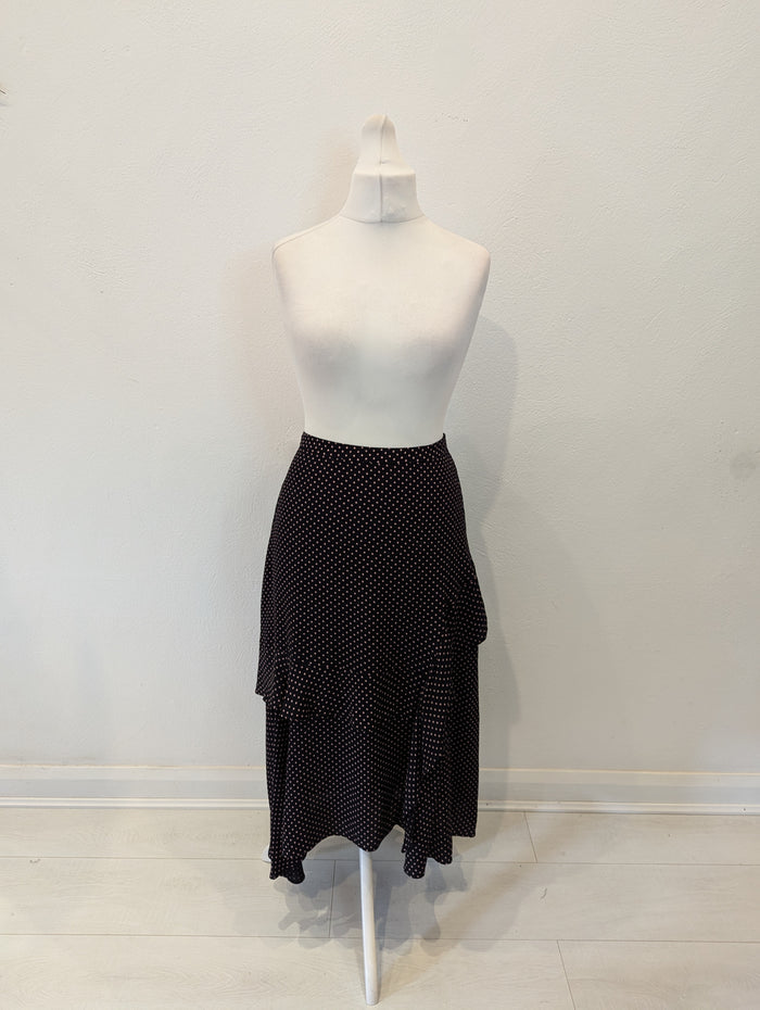 Mint Velvet Navy/Pink Spot Skirt 16