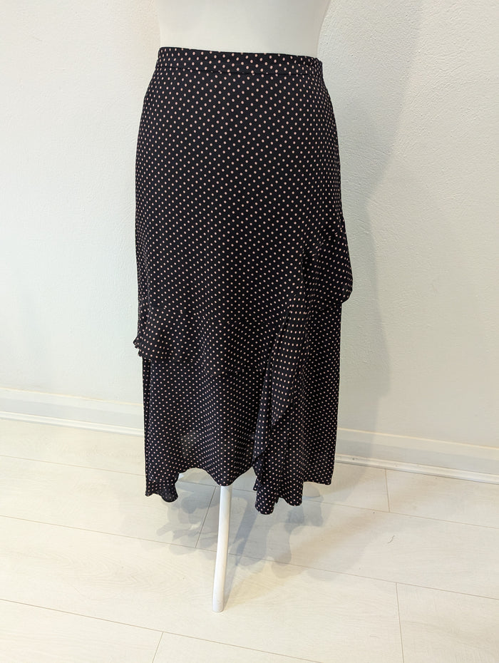 Mint Velvet Navy/Pink Spot Skirt 16