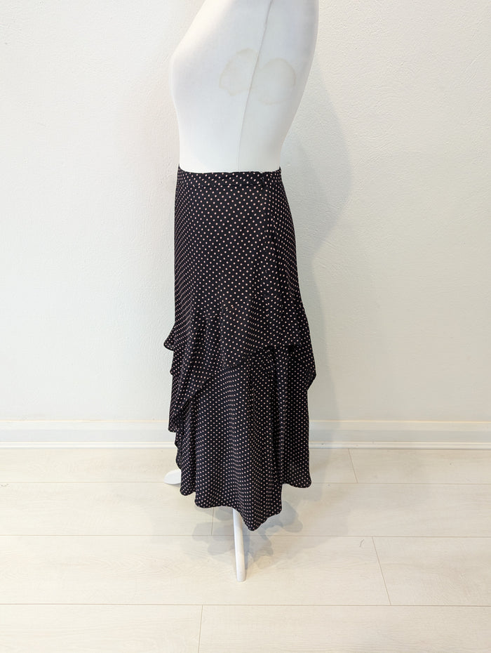 Mint Velvet Navy/Pink Spot Skirt 16
