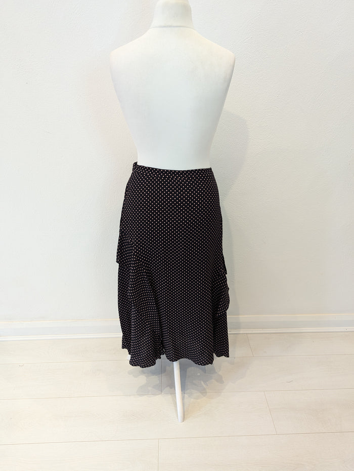 Mint Velvet Navy/Pink Spot Skirt 16