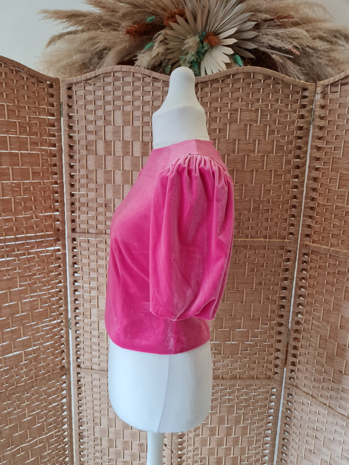 Mint Velvet Pink Velour Top 12 RRP £89