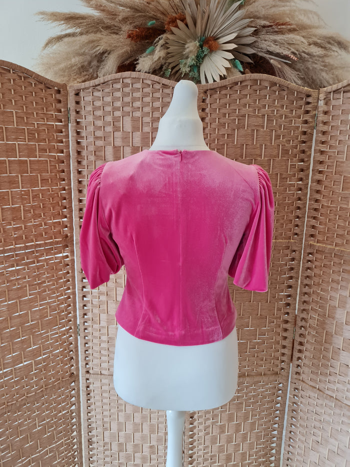 Mint Velvet Pink Velour Top 12 RRP £89