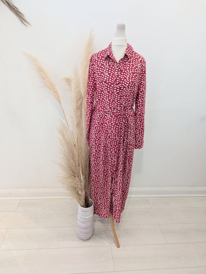 Mint Velvet Red & White Midi Dress 10