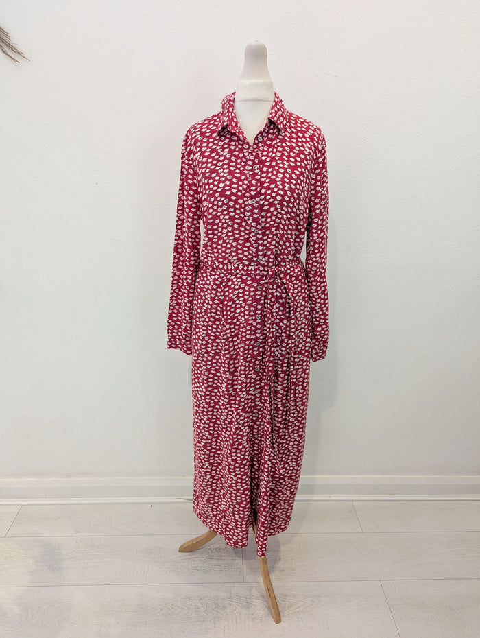 Mint Velvet Red & White Midi Dress 10