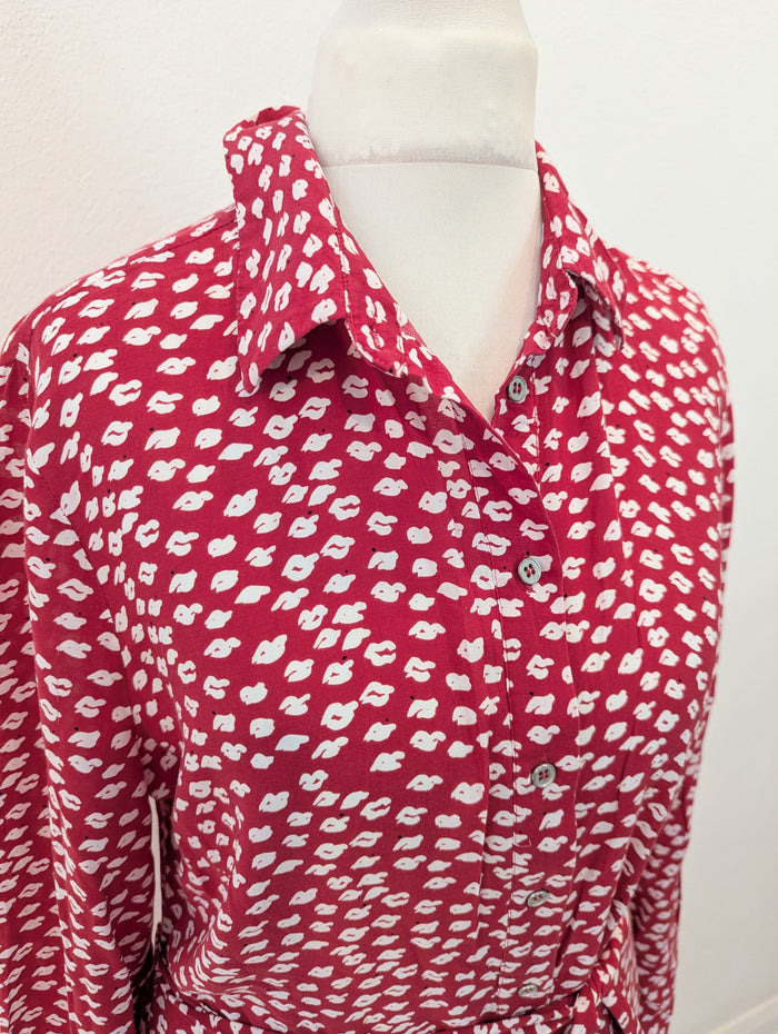 Mint Velvet Red & White Midi Dress 10