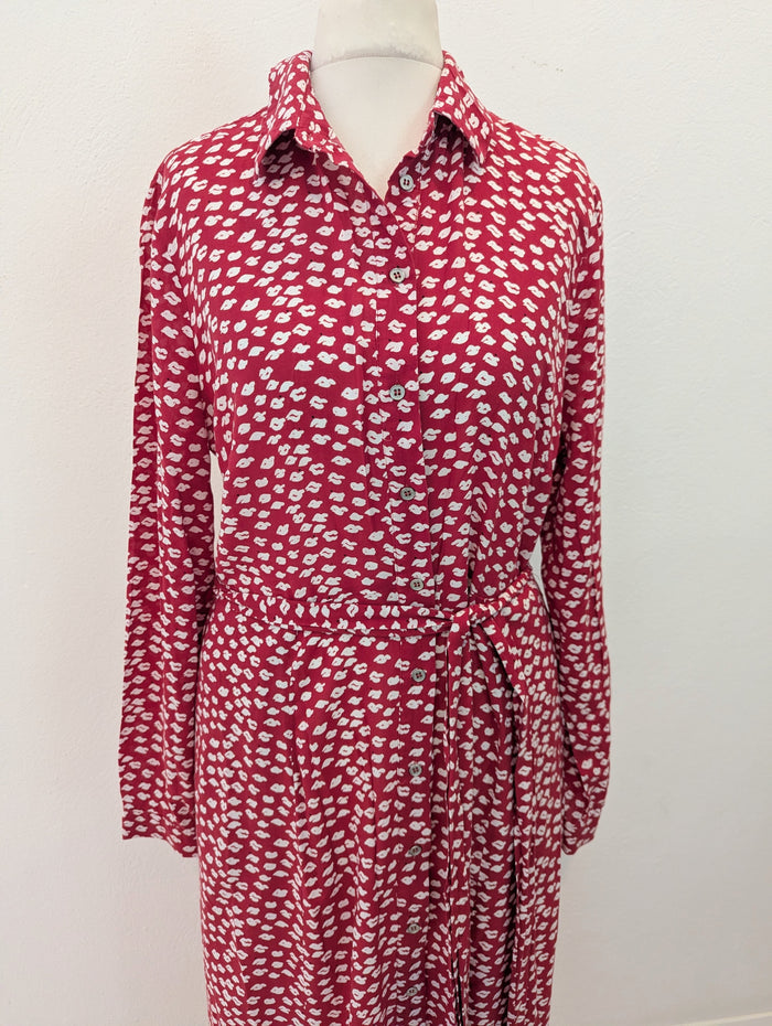 Mint Velvet Red & White Midi Dress 10