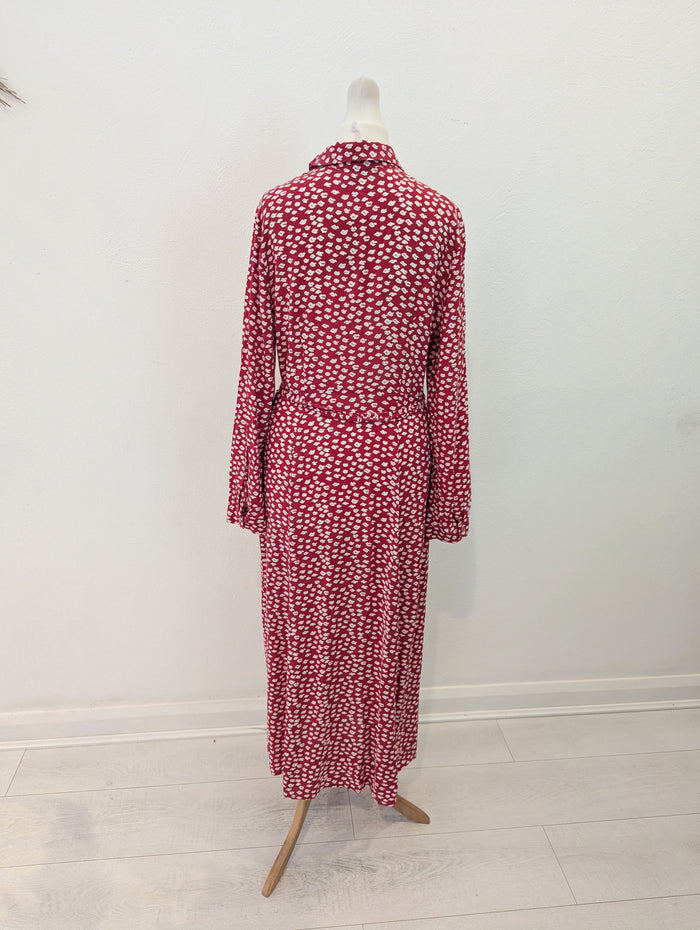 Mint Velvet Red & White Midi Dress 10