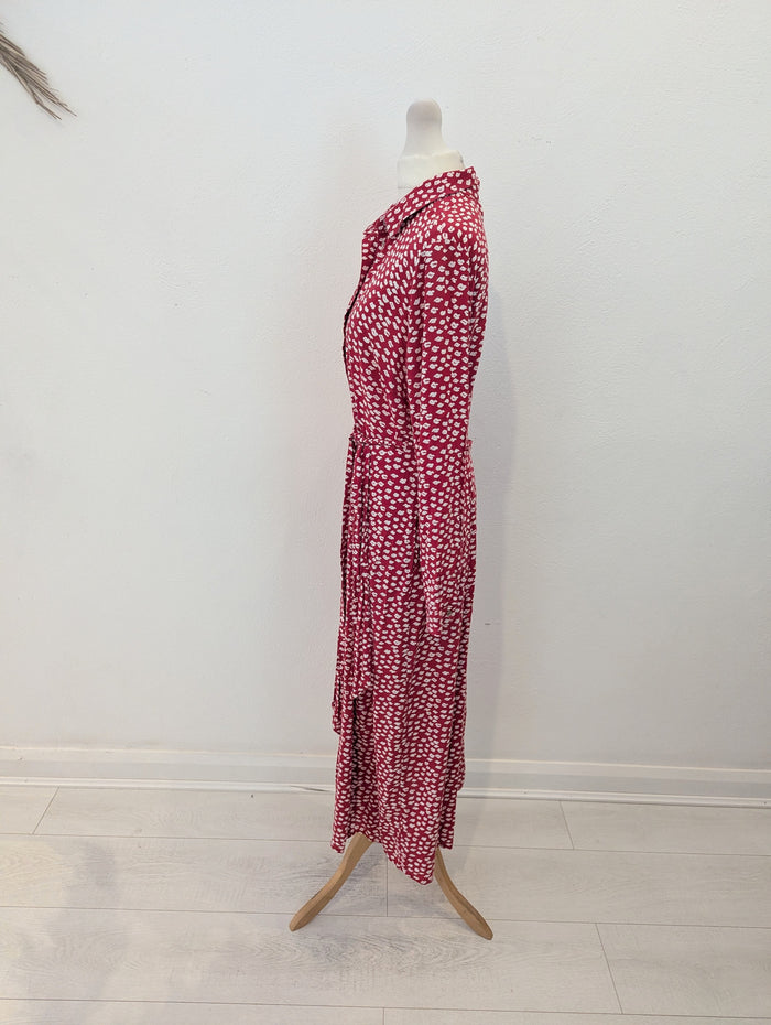 Mint Velvet Red & White Midi Dress 10