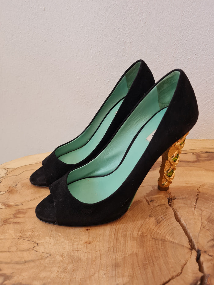 Miu Miu black embellished heels 4