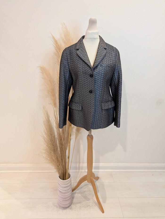 Miu Miu grey silk mix blazer 42