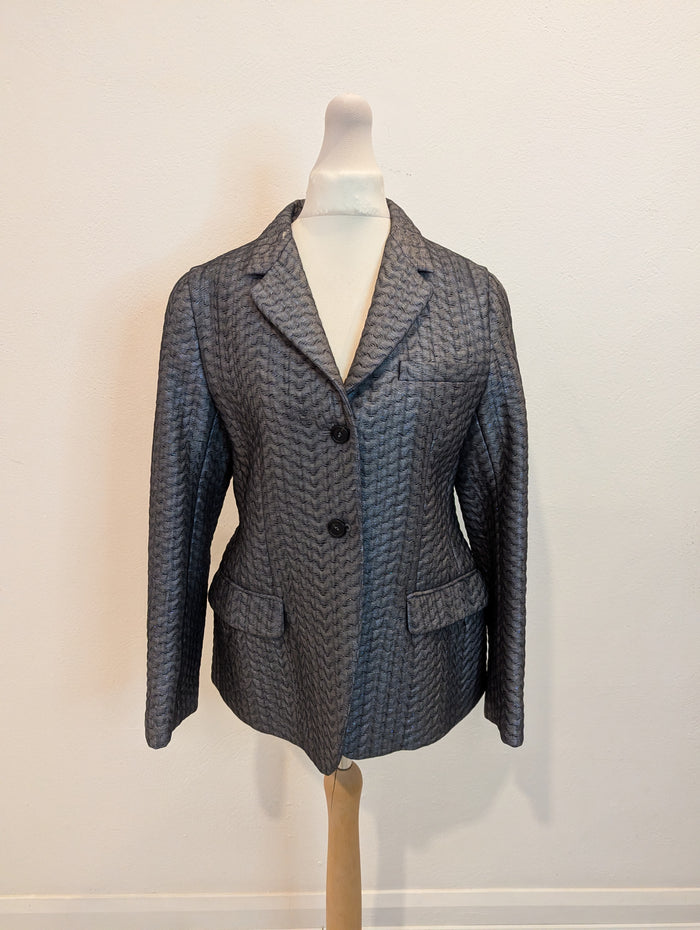 Miu Miu grey silk mix blazer 42