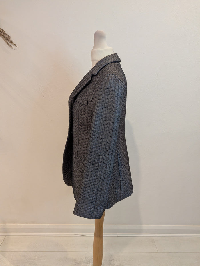 Miu Miu grey silk mix blazer 42