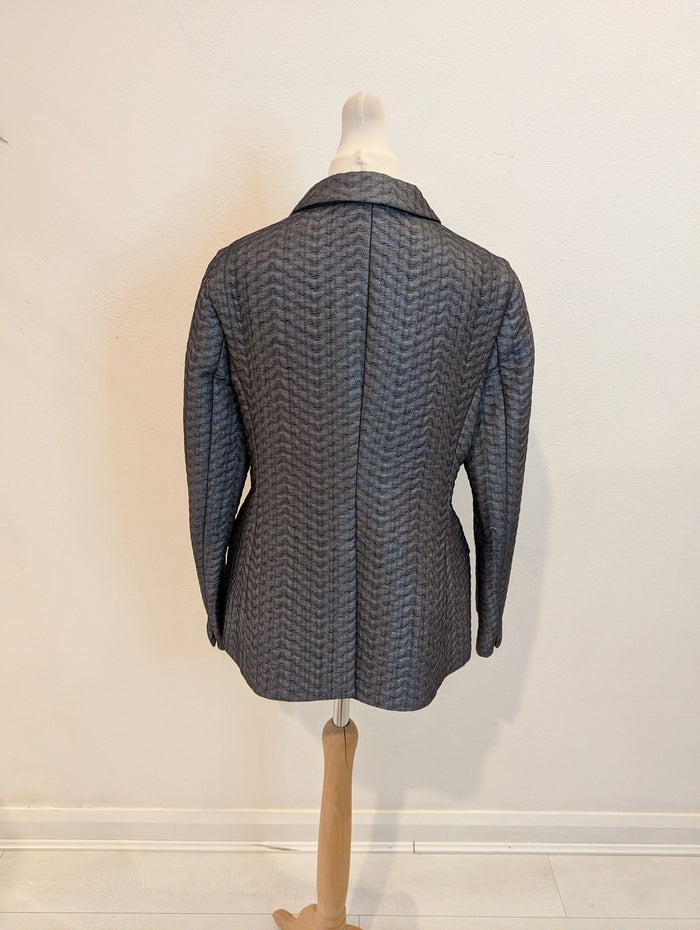 Miu Miu grey silk mix blazer 42