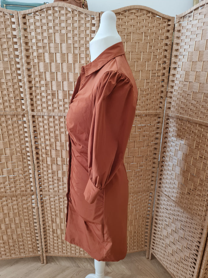 MNG Brick Ruched Dress L