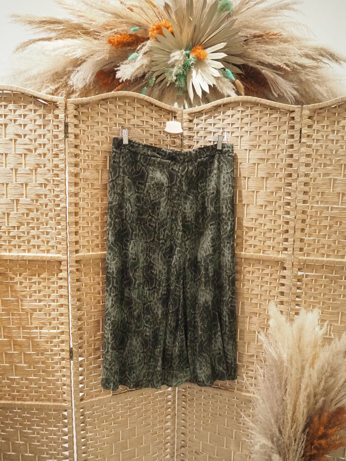 MNG Green snake print Skirt Size L