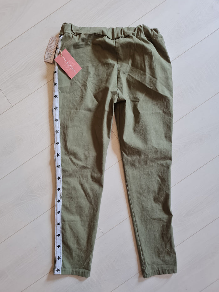 Moda Green Star trim Trousers 8 New (RRP £39.99)