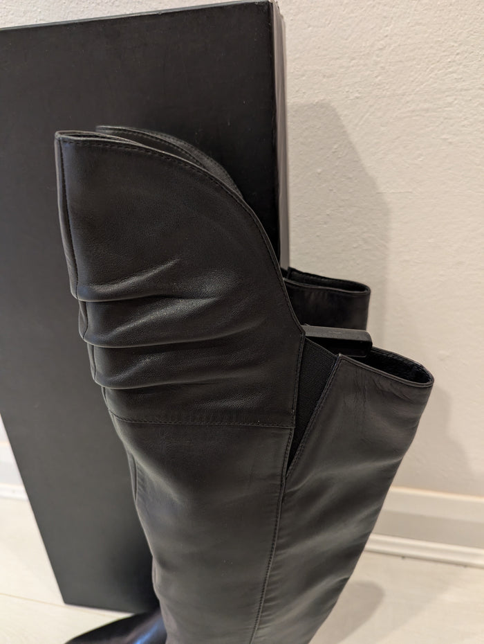Moda In Pelle Black overknee Boots 7 New