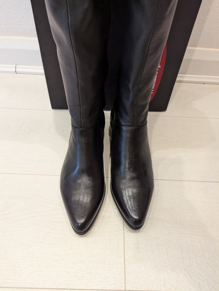 Moda In Pelle Black overknee Boots 7 New
