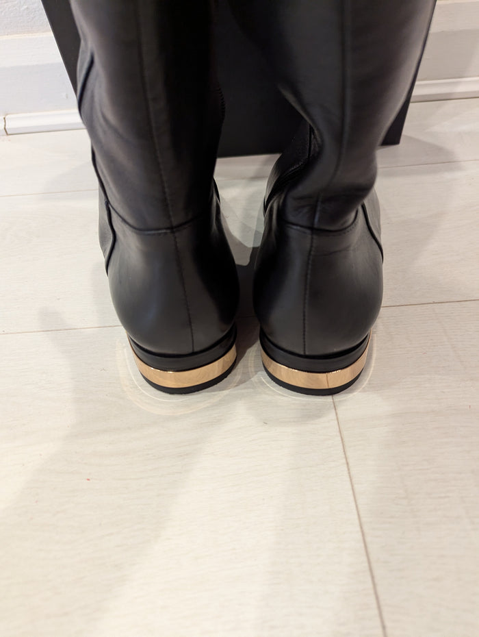 Moda In Pelle Black overknee Boots 7 New