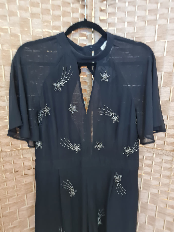 Monsoon Black Shooting Star Jumpsuit Size 14