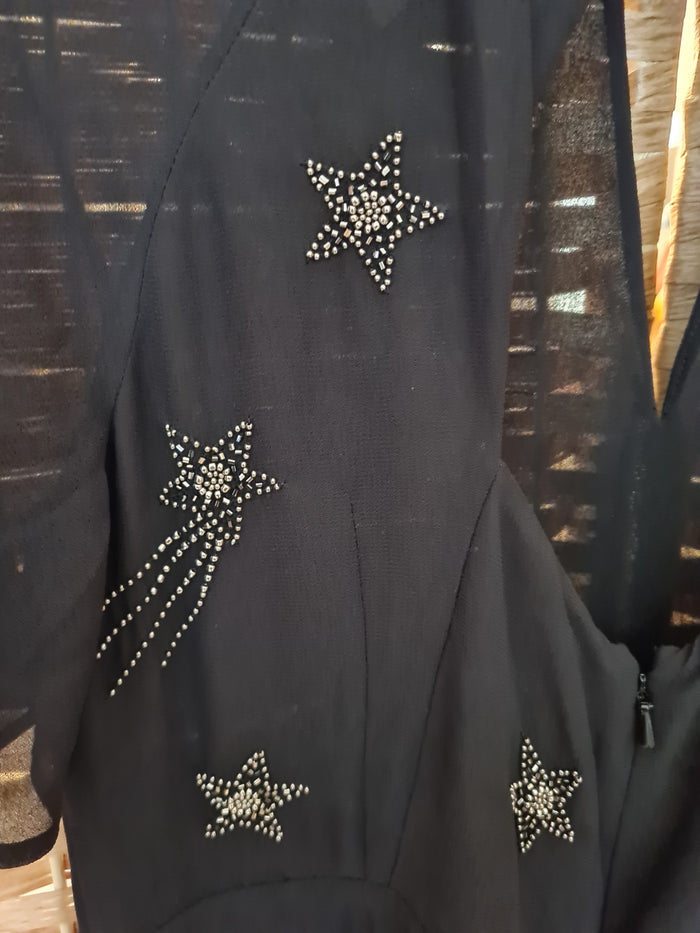 Monsoon Black Shooting Star Jumpsuit Size 14