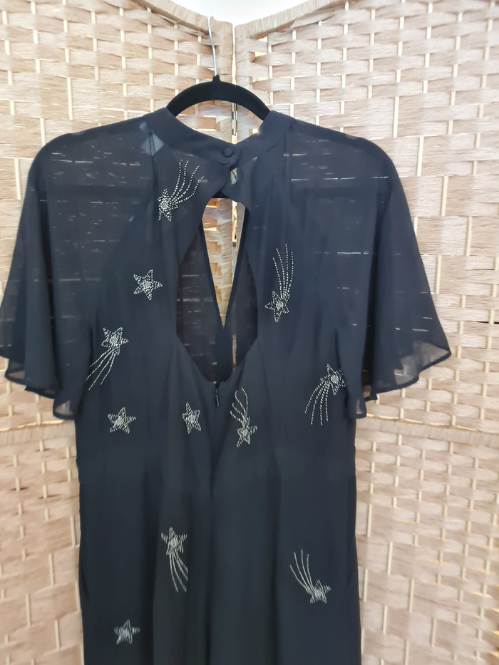 Monsoon Black Shooting Star Jumpsuit Size 14