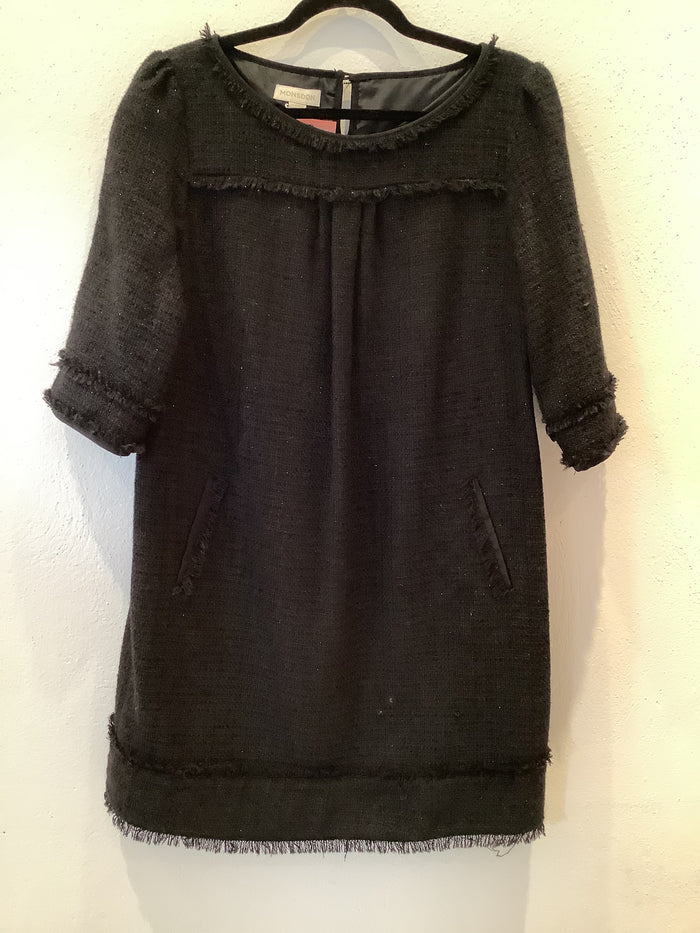 Monsoon Black Tweed Dress Size 16