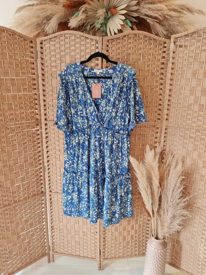 Monsoon Blue floral dress L