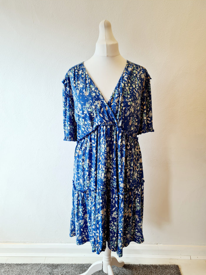 Monsoon Blue floral dress L