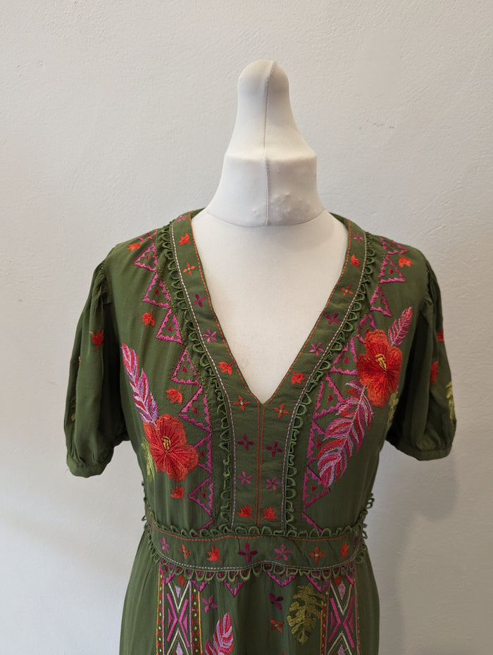 Monsoon Farah khaki embroidered midi 14