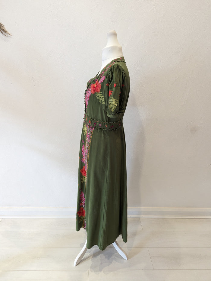Monsoon Farah khaki embroidered midi 14