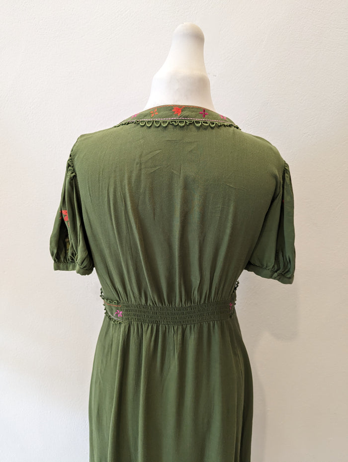 Monsoon Farah khaki embroidered midi 14