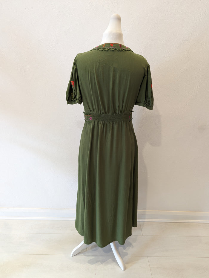Monsoon Farah khaki embroidered midi 14