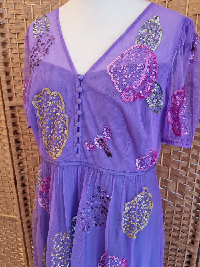 Monsoon Purple Sequin Dress 18