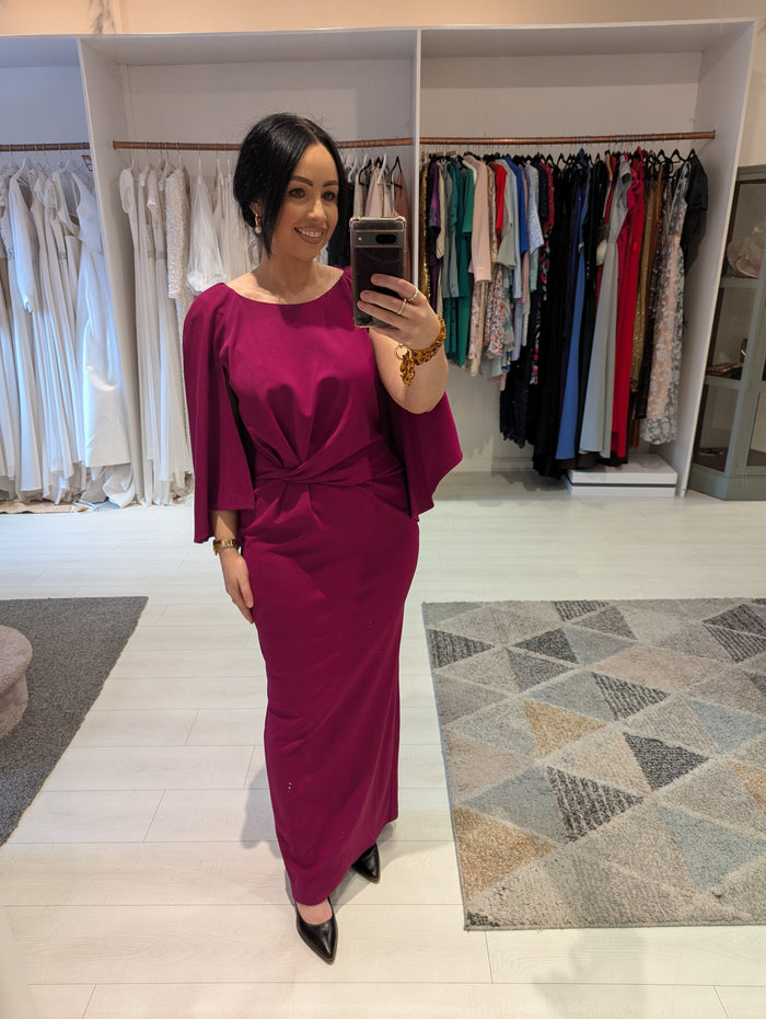 Monsoon Raspberry Cara Cape dress 14 RRP £90
