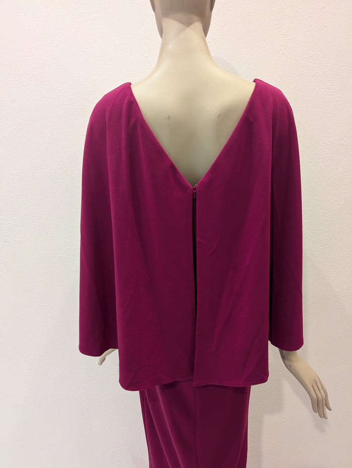Monsoon Raspberry Cara Cape dress 14 RRP £90